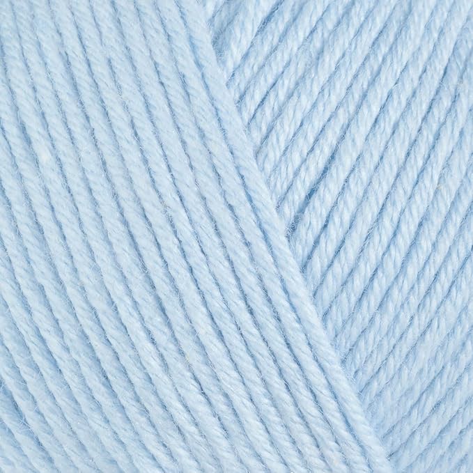 Estako Happy Cotton, (4 Skeins Pack) 60% Cotton 40% Acrylic Yarn, Soft, Fine/Sport (2) for Crochet and Knitting (4 x 1.76 Oz) / (4 x 180 Yrds) (4220 - Baby Blue)