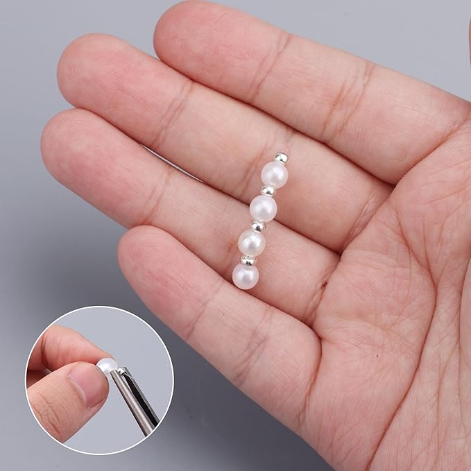 600pcs Crimp Beads for Jewelry Making, 4 mm Alloy Crimp Bead Knot Covers Semicircular Bead Stopper Crimp Tubes Crimp Bead Kit for DIY Bracelet Necklace Jewelry End Fittings Supplies (Multi-Color)