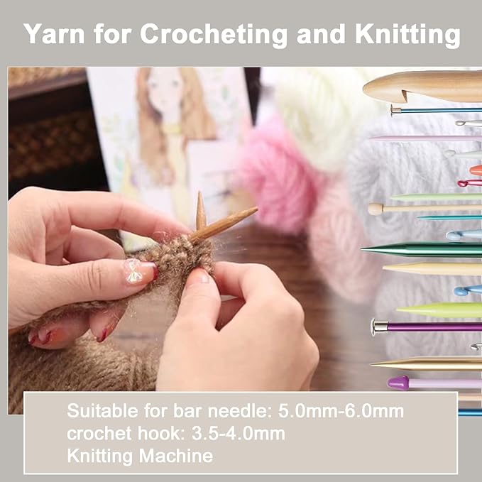 JAMIT Soft Crochet Yarn for Hand Knitting & Machine, Fluff Elastic Velvet Yarn for Crochet & Craft Projects, 4 Skeins, 75g/Skein, Multicolor