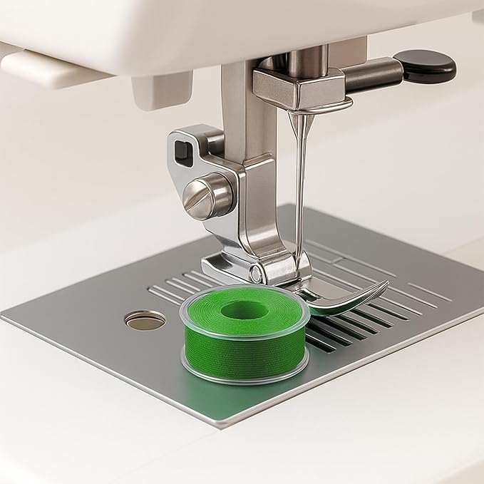 Mandala Crafts 144 Green SA156 Prewound Bobbins for Singer Sewing Machine -15J SA156 Prefilled Bobbin Thread for Brother Sewing Machine and Embroidery