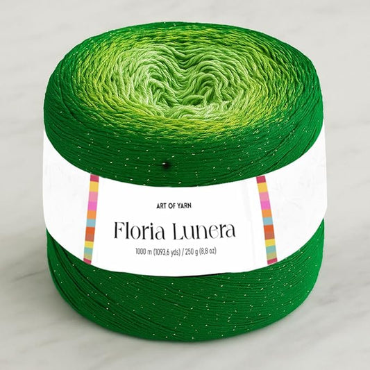Floria Lunera Cotton Yarn 55% Cotton 45% Acrylic 250g 1093 Yards Multicolor Rainbow Crochet Yarn Handknit Cake Soft Variegated Yarn for Spring Summer Projects Blankets Scarves-93283