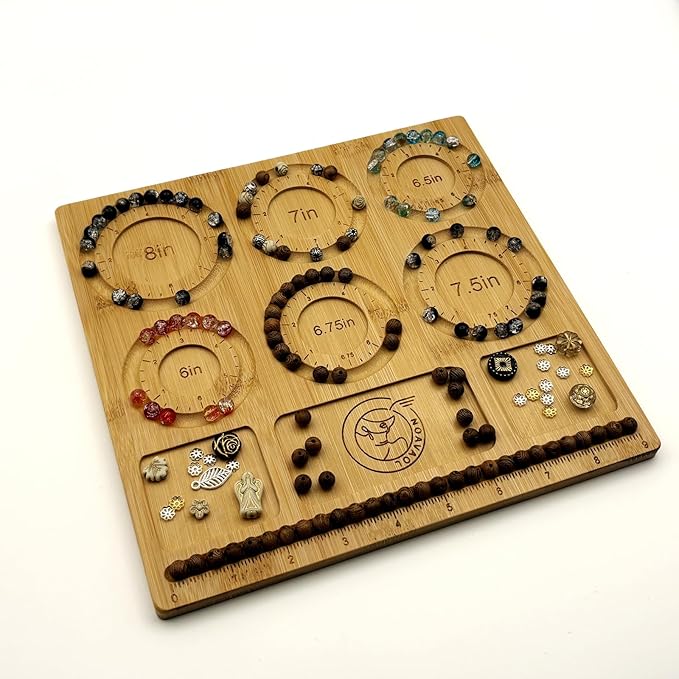 NOAVAOL Bead Boards for Jewelry Making, Combi Bamboo Beading Board for Jewelry Bracelet Making, Beading Trays Jewelry Design Mats for Bracelet, DIY Design Bamboo Jewelry Making Supplies