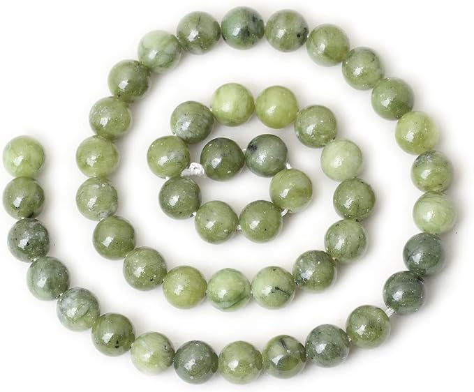 cheavian 45pcs 8mm natural taiwan green jade round loose beads for jewelry making diy bracelet necklace materials 1 strand 15"