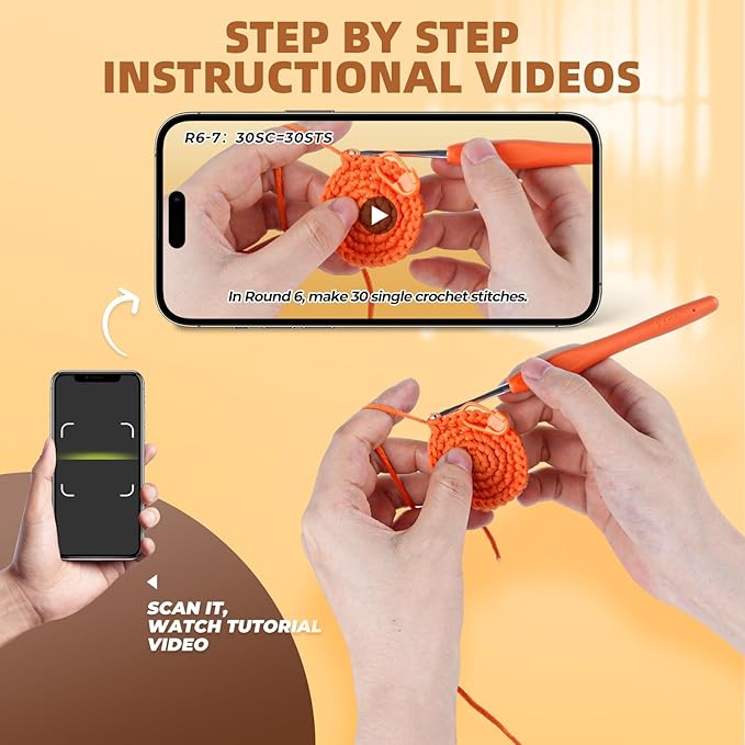 MOREJMTT Crochet Kit for Beginners, Learn to Crochet, Include Easy Knitting Soft Yarn, Step-by-Step Video Tutorial, Hook, Holiday Birthday Gift for Adults (Tiger & Stallion)