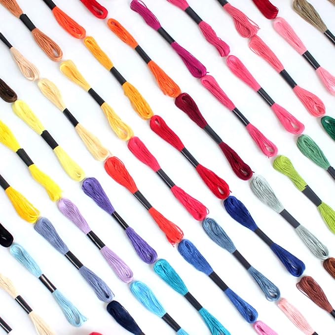 Vilihkc Rainbow Color Embroidery Floss 150 Skeins Per Pack with Cotton for Cross Stitch Threads, Bracelet Yarn Craft Floss Embroidery Floss Set