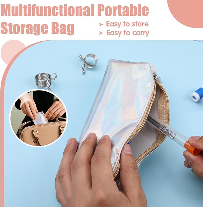 JUPEAN Knitting Kit Knitting Accessories Kit Knit Supplies Kits with Knitting Stitch Holders Stitch Markers Plastic Sewing Needles Seam Ripper Cable Needles for Weaving Sewing