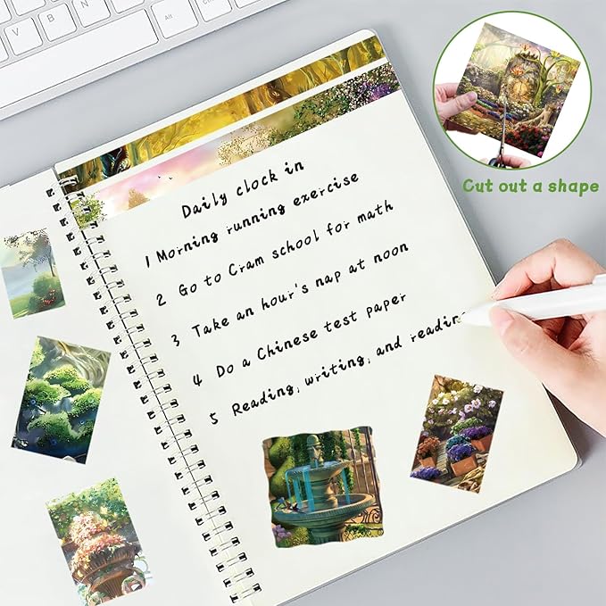 6x6" 160gsm cardstock Single Sided Scrapbooking 24 Papers Pad vintage decoupage scrapbook kit patterned paper junk journal supplies journaling supply scrap paper crafting.Fantasy Garden