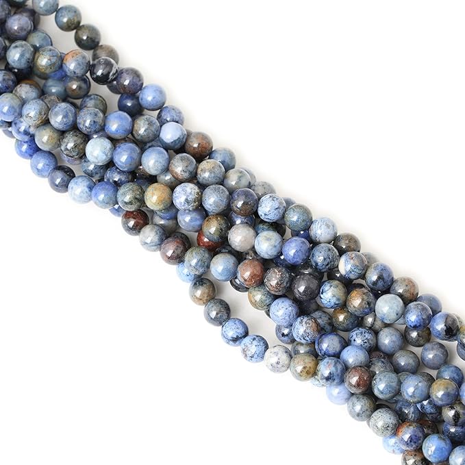 cheavian 45pcs 8mm natural sunset dumortierite gemstone beads round loose beads for jewelry making 1 strand 15"