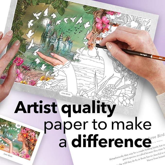 Castle Arts Fantasy Colouring Book | 36 Fantastic Dreamscapes Curated by in-House Artists to Relax You | with Colour Reference Guide | No Show-Through Artist Grade Paper | Frameable Landscape A4 Size