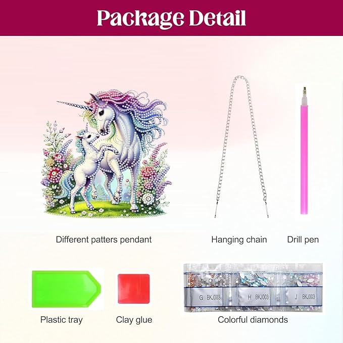 Masendp Hanging Diamond Art Kits for Adults, Special Shaped Horse Diamond Painting Pendant Ornaments Kit DIY Crystal Rhinestone Gem for Home Decoration and Gifts