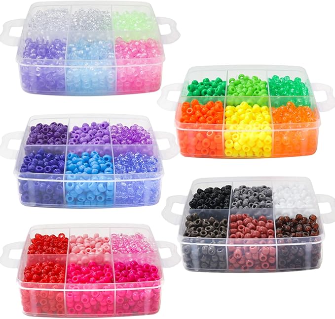 5800Pcs Glow in The Dark Pony Beads Bulk,30 Colors Rainbow Kandi Bead for Hair Braiding Friendship Bracelet Making Kandi Jewelry Key Chains DIY Crafts Chirstmas Gifts (5800PCS(30Color))