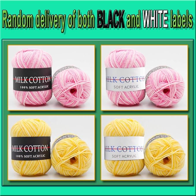6 Rolls Crochet Yarn, for Crocheting, Assorted Colors Acrylic Soft Yarn Perfect for Any Knitting Crochet and Crafts Mini Project