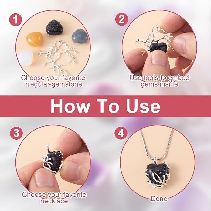 Branch Shape Blanks, Adjustable Claw Pendant Trays, Hypoallergenic Brass Branch Prong Pendant Bezels for Jewelry Making Bracelet Earrings Necklace DIY Crafts