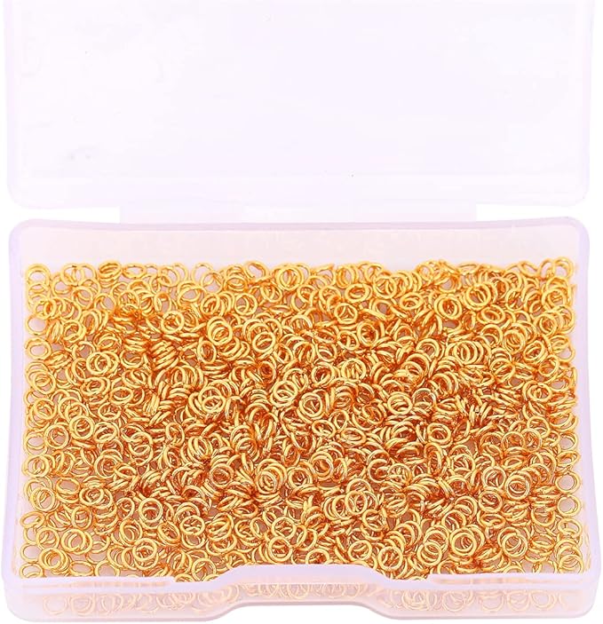 18K Gold Plated Jump Rings Non Tarnish 3mm 1200pcs for Jewelry Making Findings