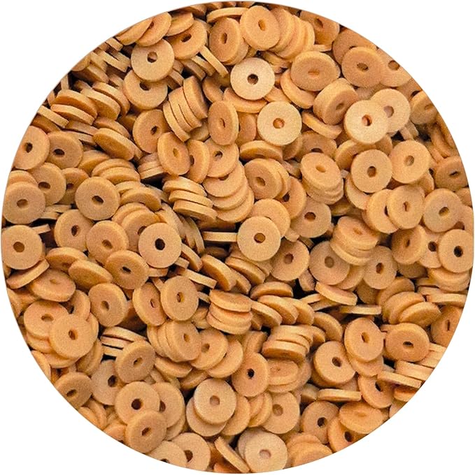2000pcs Gold Clay Beads for Bracelets Making Heishi Polymer Flat Disc Spacer 6mm Clay Bead for Jewelry Earring DIY Crafts