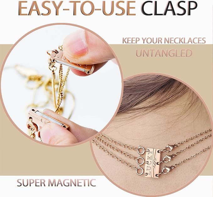 dailyacc lucky necklace layering clasp 18k gold and silver strong multiple necklace clasps for layered look separator