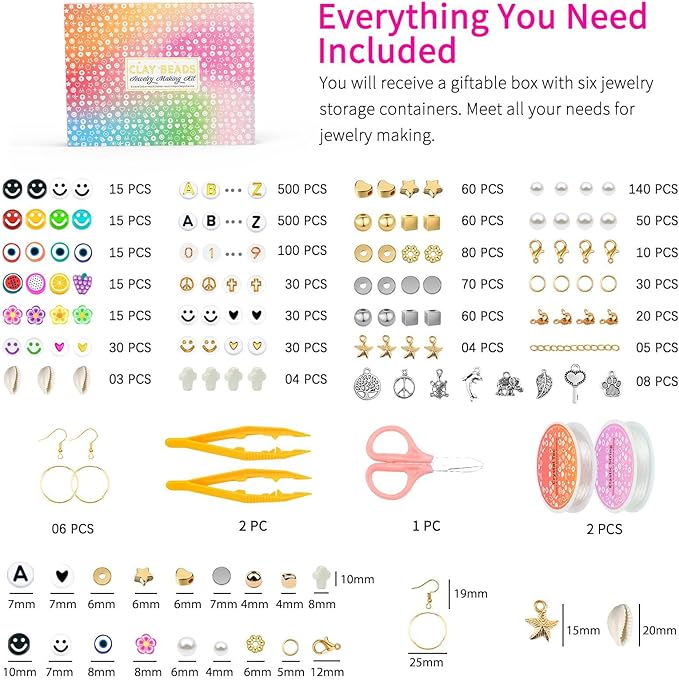 Friendship Bracelet Making Kit 96 Colors, 900pcs Letter Beads, 100pcs Number Bead, Gold Silver Spacer Charms for Concert Bracelets Jewelry Craft