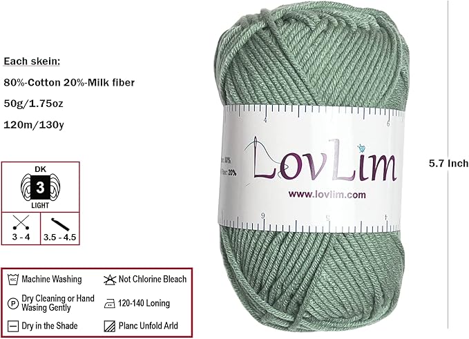 Crochet Yarn, 10x50g Soft Cotton Yarn Skeins, 1200+ Yards, for Crochet and Knitting, Free Crochet/Amigurumi Patterns, Craft DK Yarn Perfect Starter Kit (Autumn)