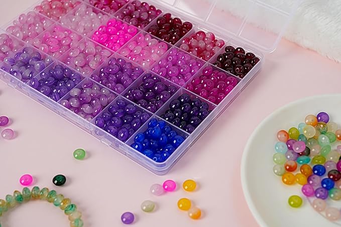 1500 pieces 5 * 8mm abacus glass beads for jewelry making,48 colors special glass beads friendship beads for bracelet necklaces making and diy crafts,great gifts for 6-year-old girls