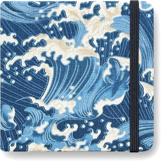 Square 5x5 Bleedproof Marker Paper Pad, 110 GSM Alcohol Ink Bristol Paper Sketchbook, Handmade Journal Hardbound 88 Sheets (176 Pages) Markers Ink Mediums Art Sketch Book Blue Waves