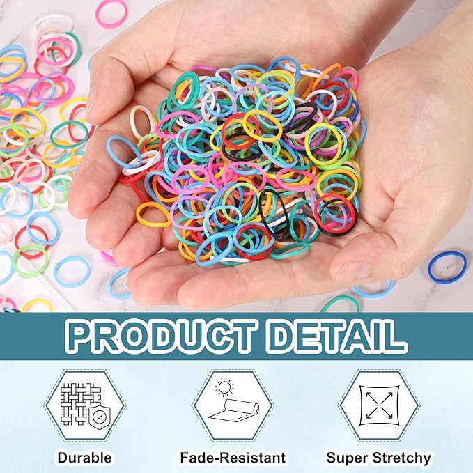 MECCANIXITY 1200 Pcs Loom Rubber Bands Kit with 50 Pcs S-Clips 2-Hooks Rubber Bands Refill Bracelet Making Kits for Weaving DIY Handcrafts Gift, Purple