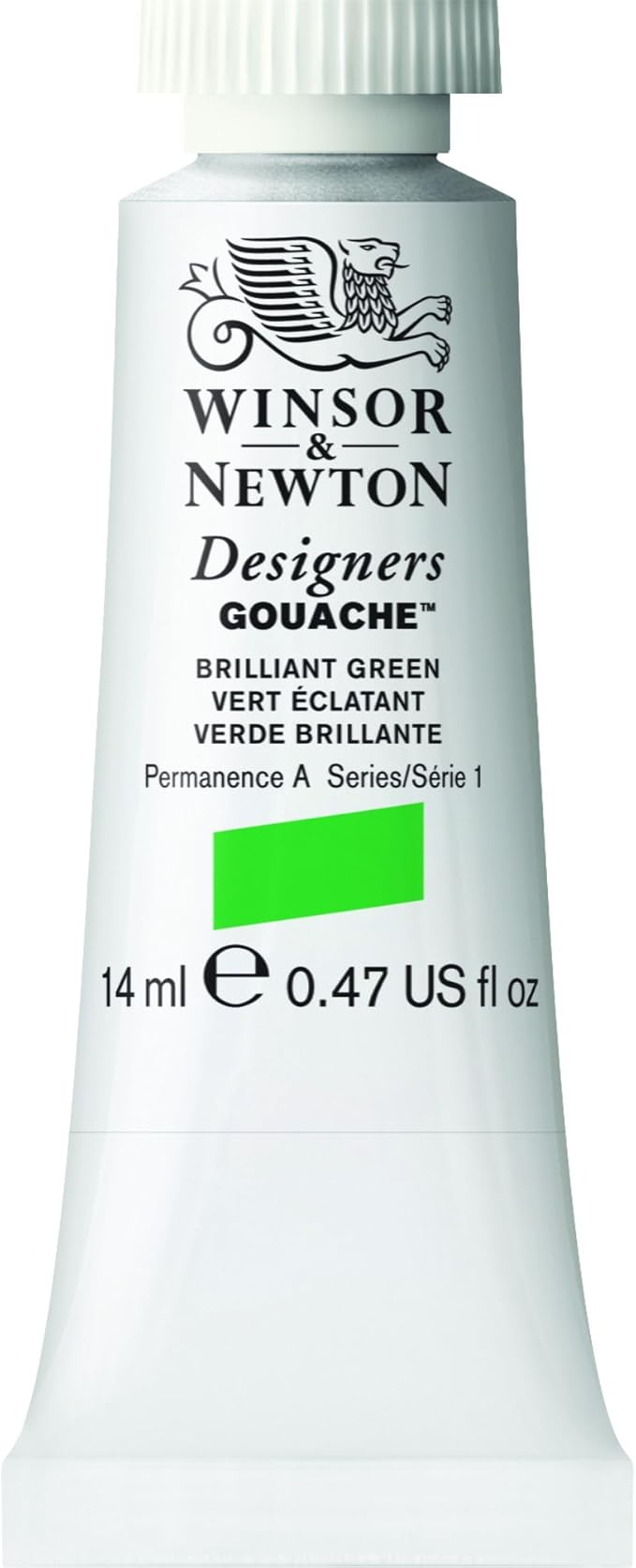 Winsor & Newton Designer's Gouache, 14 ml (0.47oz) tube, Brilliant Green