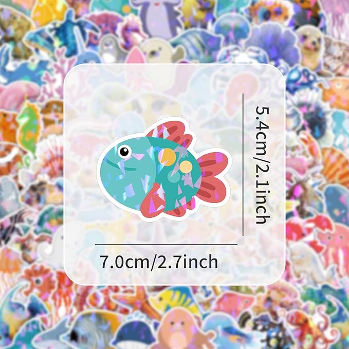 cute stickers bulk for kids,girls,boys,teens adult water bottle laptop, phone (ocean animal stickers)