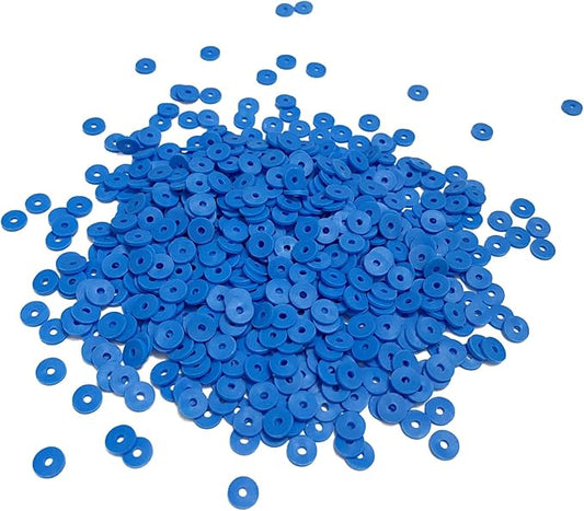 2000pcs Heishi Vinyl Beads Flat Round Polymer Clay Spacer Beads for Making Bracelet Necklace Earring Accessories DIY Handmade Craft(Blue, 6mm)