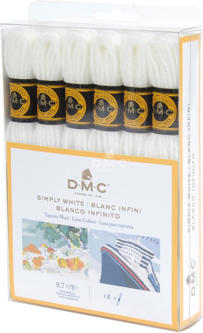 DMC Tapestry Wool - The Simply White Collection - 12 Count - 8.7 Yards Skeins