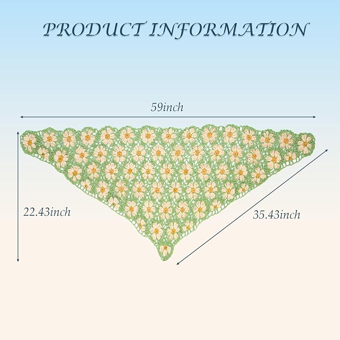 Noocro Crochet Kit for Intermediate or Advanced Levels, Complete Craft Kit for a Floral Daisy Shawl with Step by Step Video Tutorials Detailed Instructions, Perfect Holiday Gift or DIY Project (Green)