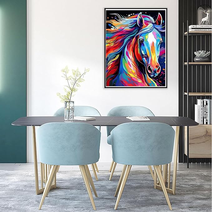 cviokrdu Horse Paint by Numbers Kit for Adults - Animals Adult Paint by Number Kits on Canvas, DIY Oil Painting for Gift Home Wall Decor (16x20inch)