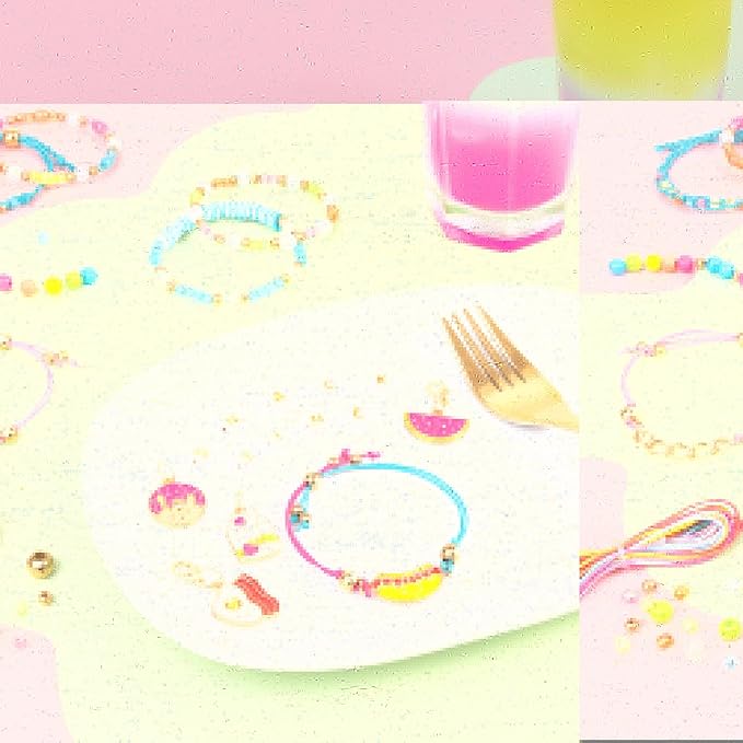 Make It Real: Fridge Frenzy DIY Bracelets - 237pc Jewelry Kit, Make & Design 8 Bracelets, 200+ Beads, Sweets & FoodThemed Charms, Tweens-Girls-Kids 8+
