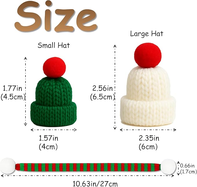 30 Pcs Mini Christmas Hats and Scarf Set – Small Santa Hats for Crafts, Mini Santa Hats for Dolls, Mini Snowman Hats & Finger Scarves, Tiny Christmas Hats for Mini Trees, DIY Christmas Decorations Kit