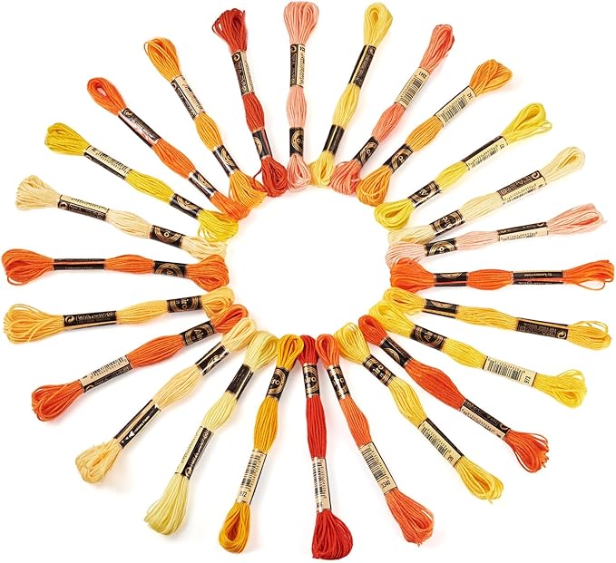 FASHEWELRY 218 Yards Friendship Bracelet String Orange Polyester Embroidery Floss 1mm Cross Stitch Cotton Floss for Hand Sewing Sachets Tassels Cushions Birthday Card DIY