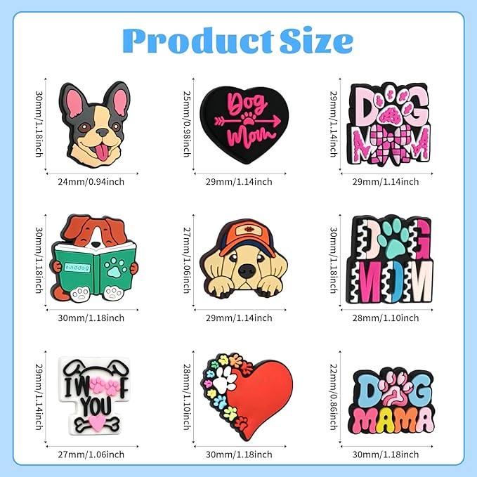 XHAOYEAHX 30PCS Dog Focal Beads for pens, Silicone Focal Beads Bulk for Beadable Pen Keychain Bracelet Lanyard Making Kit