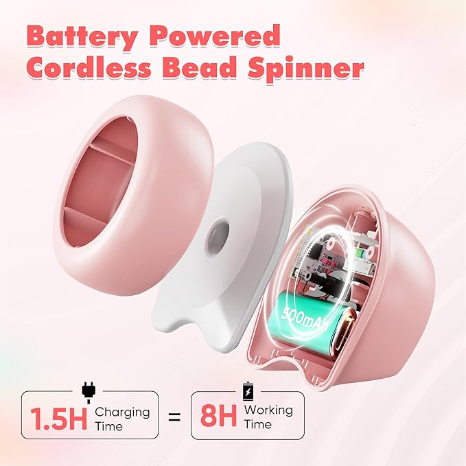 Electric Bead Spinner Tools, 2 in 1 Rechargeable Clay Bead Kit and Cordless Seed Bead Spinner for Jewelry Making, Automatic Bracelet Maker Machine, DIY Arts and Crafts Holiday Birthday Gifts