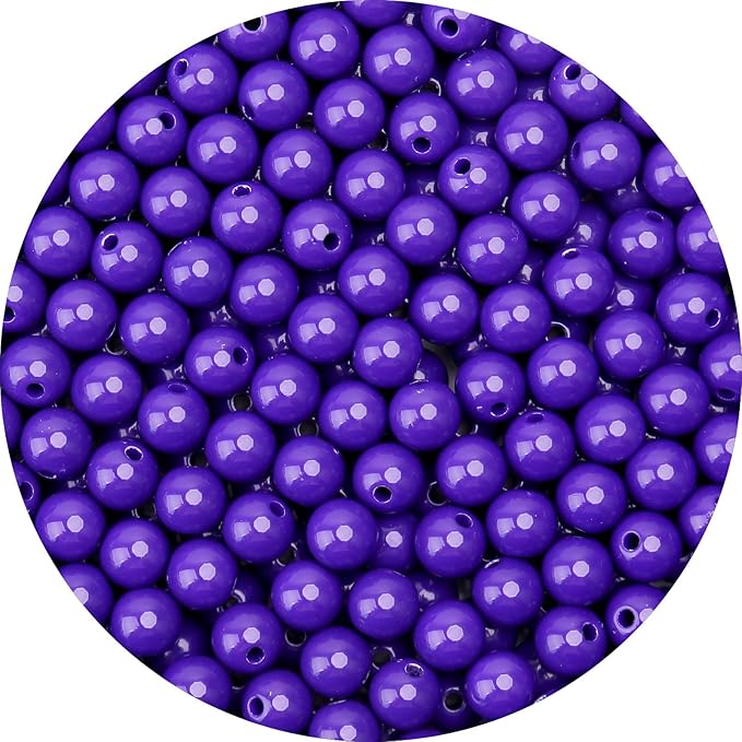 bonny boxx 100pcs 12mm smooth deep purple acrylic round beads, plastic resin bubblegum balls chunky gumball beads for necklace and bracelet making, crafting supplies