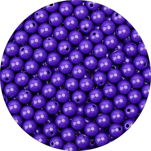 bonny boxx 500pcs 8mm smooth deep purple acrylic round beads, plastic resin bubblegum balls chunky gumball beads for necklace and bracelet making, crafting supplies