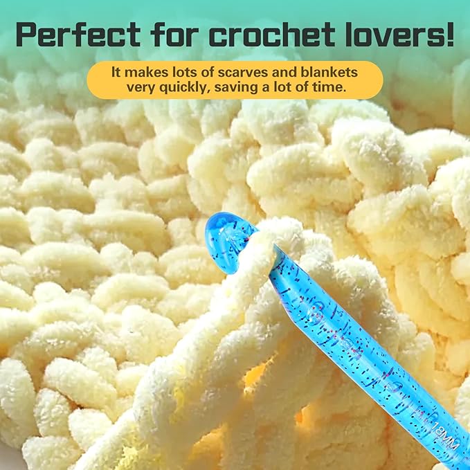 18 mm Crochet Hook, Large Crochet Hooks for Chunky Yarn Ergonomic Knitting Needles Crochet Needle for Beginners and Crocheting Yarn (18 mm)
