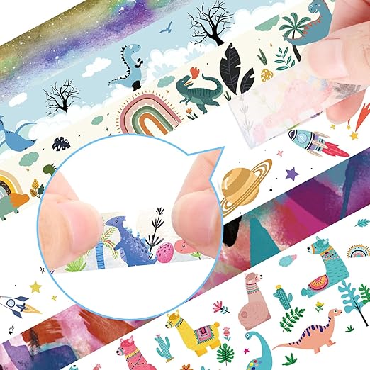 Cute Decorative Tape Set 20 Rolls Colorful Animal Washi Tape Aesthetic DIY Art Masking Tape for Kids Craft Notebook Scrapbooking & Stamping Supplies