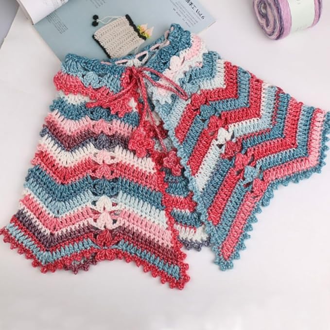 Crocheting Knitting-Gradient Cake Yarn, Soft Multicolor Medium-Fine Blended Yarn, Weight 100 Grams, Contains 60% Cotton 30% Acrylic 10% Wool. Suitable for Scarf, Gloves, Shawl, Blanket.(1157)