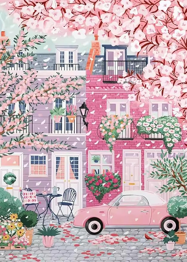 pink store stamped cross stitch kits for beginner, cherry blossom needlepoint counted cross stitch embroidery kits for adults, 11ct dimensions counted cross stitch patterns arts craft kits
