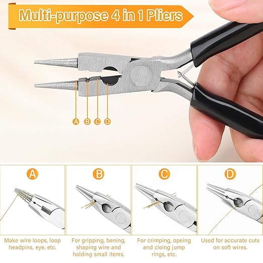 ModaCraft 26 Gauge Ultra-FINE Jewelry Wire Gold (328ft/100m) + 4-in-1 Ergonomic Pliers Set | Tarnish Resistant Copper Craft Wire for Wire Wrapping, Beading & Micro Jewelry Making | DIY Supplies Kit