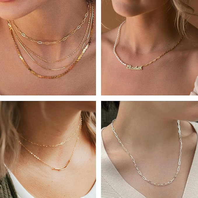 Kyutong 32.8 Feet Gold and Silver Jewelry Making Chains 2 Rolls Paperclip Chain Necklace with Clasps for Women DIY Jewelry Crafts