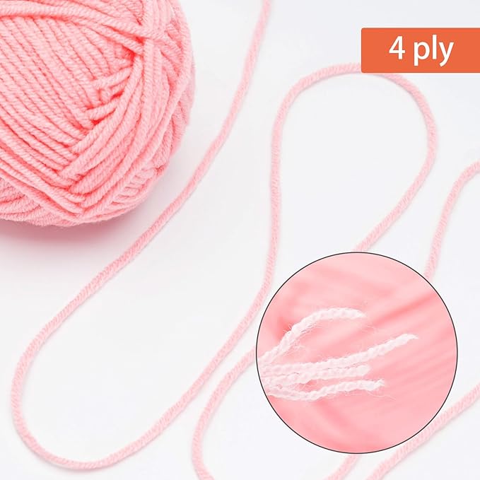NICEEC 300g Soft Assorted Colors Yarn - Sport Weight,100% Acrylic, 4 Ply, Bonbons Yarn for Crochet & Knit, DIY Project Starter Kit for Kids or Adults(Total 870yds) - Series 13