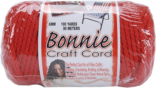 Bonnie Macrame Craft Cord 6mmX100yd - Red