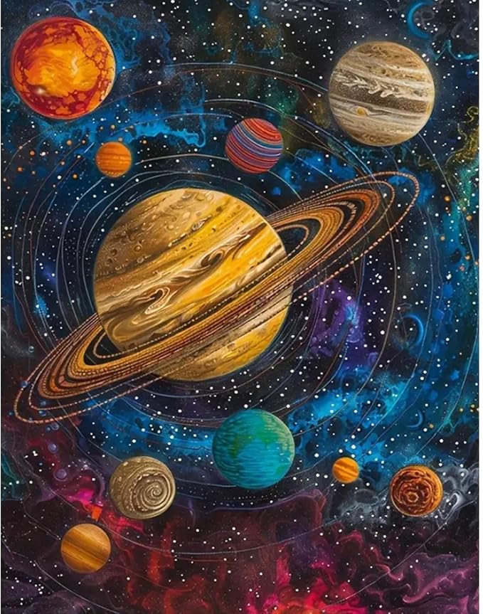 CXYQLC DIY 5D Diamond Painting Kits for Adults Diamond Art Celestial Planets Diamond Painting Full Drill Crystal Rhinestone Embroidery Craft Kits for Home Wall Decor Gifts 11.8x15.7inch