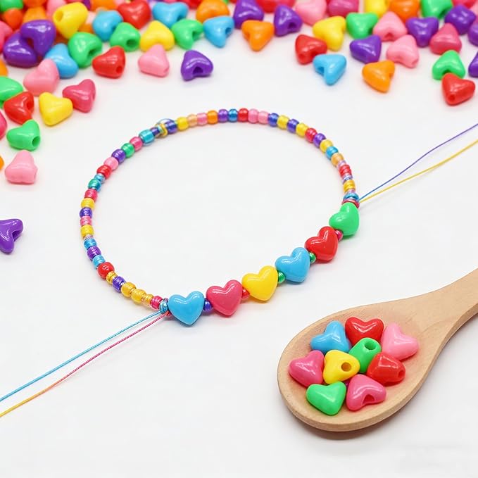 1000PCS Pony Beads, 15 Color Kandi Beads for Bracelets Making Kit, Hair Braids Crafts Jewelry Making Crafts Friendship Necklace Earrings DIY (Large Hole Dark Mixed Color)