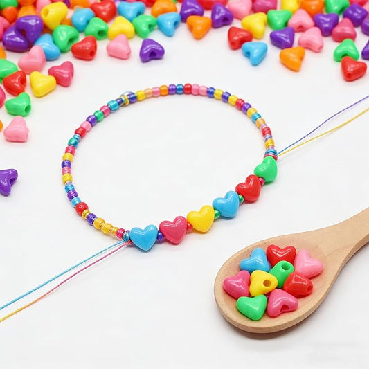 1000PCS Pony Beads, 15 Color Kandi Beads for Bracelets Making Kit, Hair Braids Crafts Jewelry Making Crafts Friendship Necklace Earrings DIY (Large Hole Dark Mixed Color)