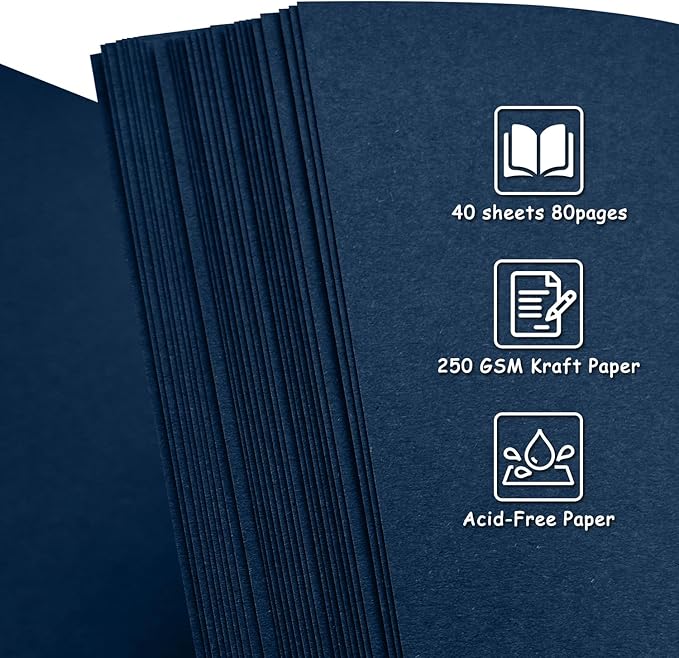 Scrapbook Album 8x8 Inch - Hardcover Kraft Paper Photo Album with 80 Pages, Memory Book for Wedding, Anniversary, Family, Christmas, Baby Shower, Ideal for Preserving Precious Moments